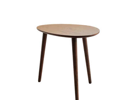 Center Table Low Table 100% Solid Oak Wood Top Plate Desk Pebble Shaped Natural Wooden Coffee Table - Walnut