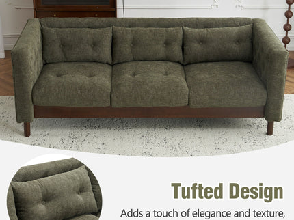 Upholstered Sofa Modern 3 Seater Sofa Couch With Tufted Design For Living Room