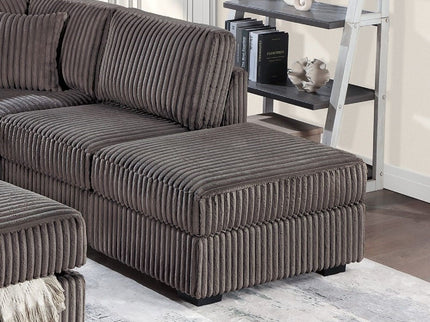 3 Piece Sectional Sofa With Reversible Chaise And USB Storage Ottoman