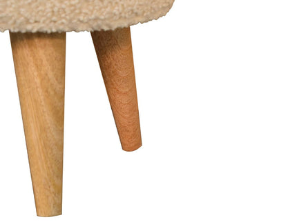 Petite Footstool - Cream / Brown