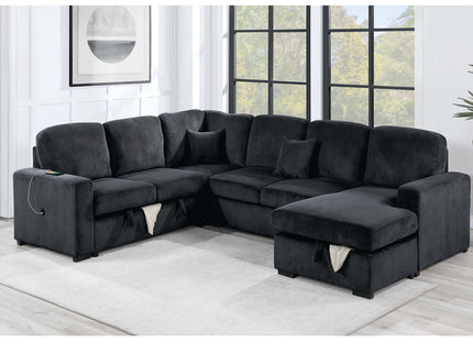 Modern Design Convertible Sectional Storage Bed With USB Port