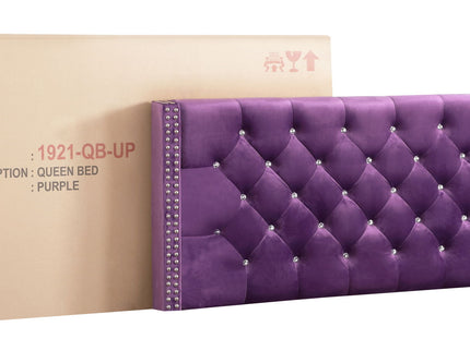 Upholstered Nailhead Trim Chic Bed