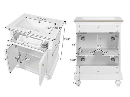 Modern Bathroom Vanity With Tip-Out Drawer And Soft-Close Hinges
