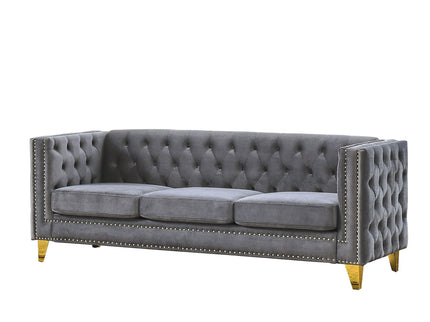 Modern Sofa With Button Tufting, Upholstered Couch For Living Room