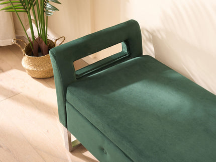 Wide Storage Soft Ottoman Bench With Armrests