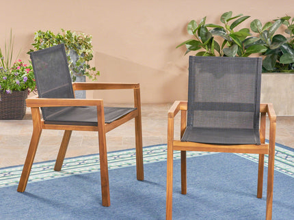 Belfast - Dining Chair With Acacia Wood Frame And Seating (Set of 2)