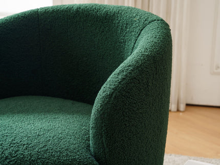 Teddy Fabric Swivel Accent Armchair Barrel Chair With Powder Coating Metal Ring