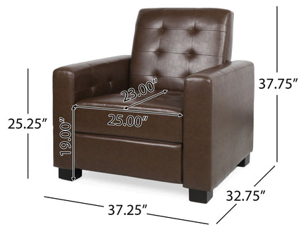 Langseth - Contemporary Tufted Pushback Recliner - Dark Brown