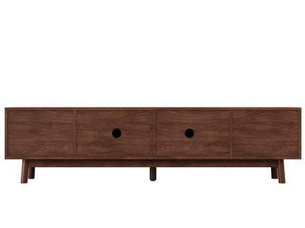 70" TV Stand With Doors For TVs Up To 80", Media Console With 4 Drawers & Cable Holes - Dark Brown