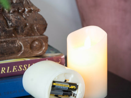 Flickering LED Candles With Remote Timer (Set of 3) - Ivory