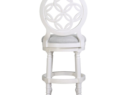 Stool With Back And Swivel Upholstered Seat