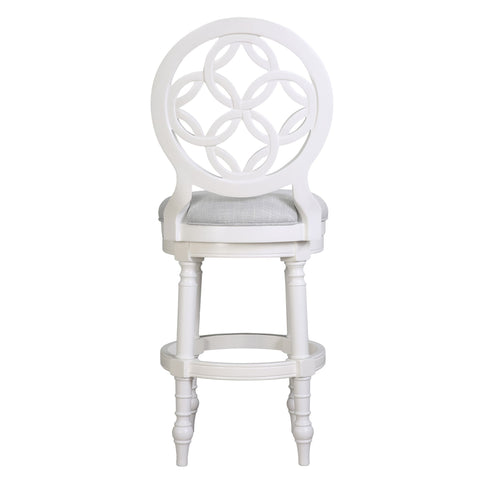 Stool With Back And Swivel Upholstered Seat