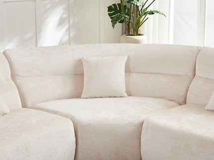 Luxury Curved Corner Sectional Sofa With 4 Pillows