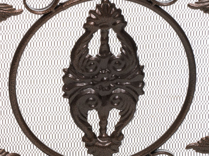 Mariella - Traditional Floral Iron Fireplace Screen With Ornate Design