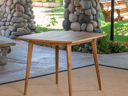 Modern Indoor Square Acacia Wood Dining Table With Toothpick Leg Design