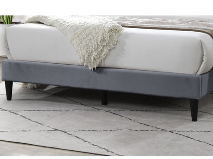 Elegant Bed With Upholstered Headboard, Platform Base