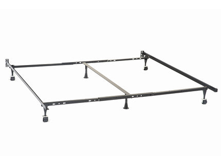 Deverton - Queen / Eastern King / California King Bed Frame With Center Support And Adjustable Design - Black