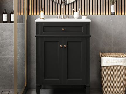 Bathroom Vanity With 2 Doors And Tip Out Drawer, Soft Closing Hinges