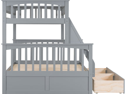 Bunk Bed With Drawers, Convertible Storage Bed