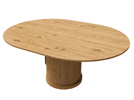 Extendable Oval Dining Table With 2 Tier Storage - Oak