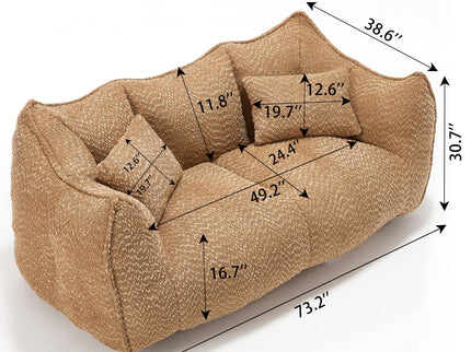 Comfortable Dual Beanbag Chair With High Resilience Foam Core For 2 People
