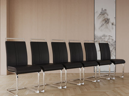 Modern Dining Chairs With Padded Seat, High Back