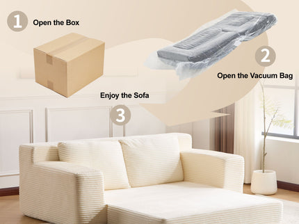 Comfortable Deep Seat Loveseat Sofa Bed, Reversible Cushion With Pillows