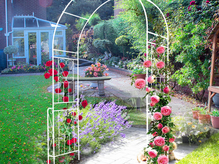 Metal Garden Arch Garden Arbor Trellis Climbing Plants Support Rose Arch Outdoor Arch