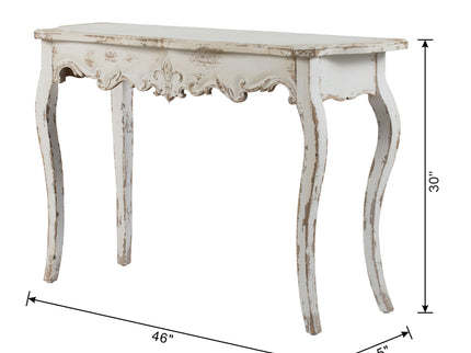 Slimline wash Console Table, For Hallway Living Room Bedroom - White Washed