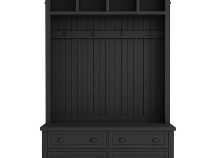 Hall Tree With 4 Drawers, Coat Rack With 6 Hooks