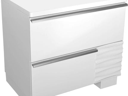 2 Drawer Nightstand, Bedside Table - White