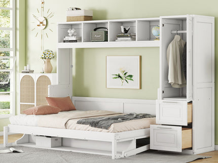 Space Saving Murphy Wall Bed With Closet And Drawers