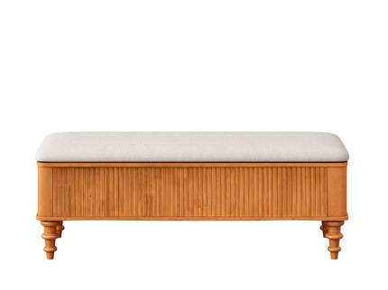 Storage Ottoman Bench For Living Room - Natural