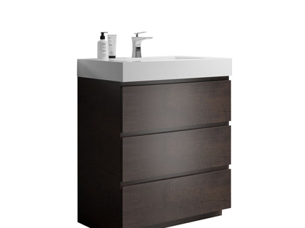 Alice - Bathroom Vanity With Large Storage Freestanding Bathroom Vanity, Sink For Modern Bathroom, One-Piece Sink Basin Without Drain And Faucet