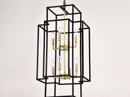8 Light Lantern Chandelier Lighting, Entryway Chandeliers For High Ceilings, Chandeliers For Dining Room, Foyer, Entry, Staircase, Hallway, Height Adjustable (E12 Bulbs Not Included)
