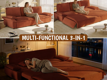 King Size Pull Out Sofa Bed, 3 In 1 Convertible Multifunctional