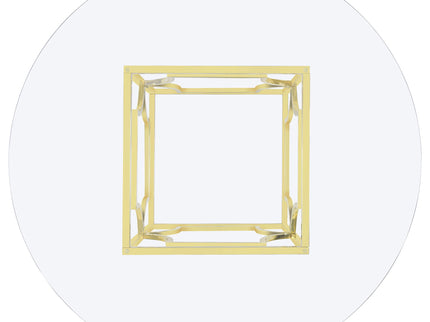 Krista - Round Glass Top Dining Table - Gold