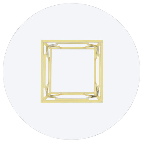 Krista - Round Glass Top Dining Table - Gold