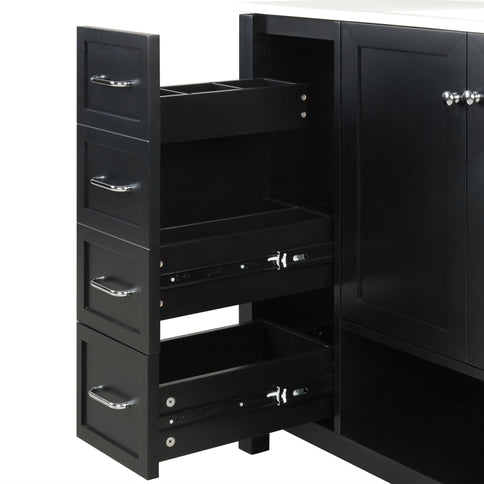 Bathroom Vanity With Sink Top, Bathroom Vanity Cabinet With 2 Doors And 2 Drawers, Open Shelf