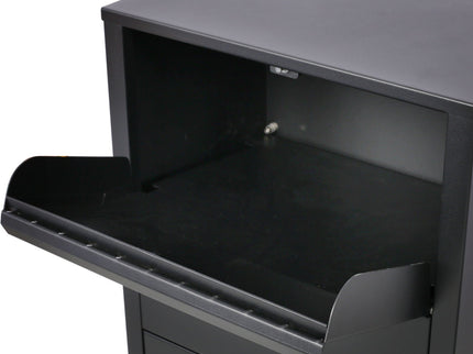 Large Package Delivery Parcel Mail Drop Box With Lockable Storage Compartment Heavy Duty Weatherproof For Express Mail Delivery For Home & Business Use - Black