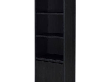 Sloat - 3 Shelf Media Tower With Cabinet Storage - Black