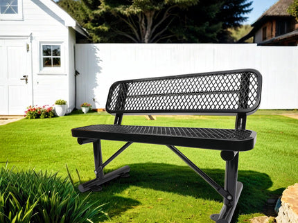 Outdoor Steel Bench With Backrest