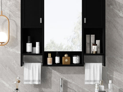 Wall Mounted Bathroom Storage Cabinet With Mirror, Medicine Cabinet With Towel Bar