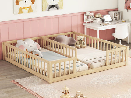 Double Floor Bed With Fence, Guardrails, Without Door