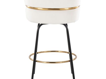Cinch - Contemporary Fixed Height Counter Stool With Swivel & Round Footrest (Set of 2)