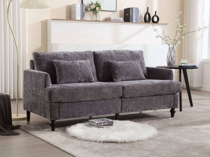 Mid Century Modern Fabric Loveseat Sofa, 2 Seat Upholstered Couch