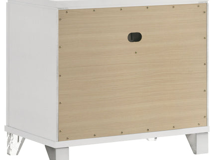 2 Drawer Nightstand With Accents - White