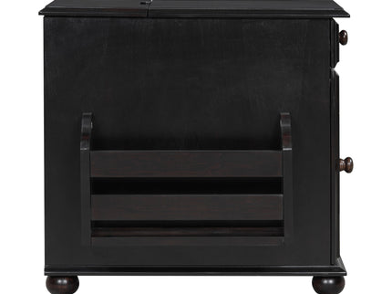 Vintage Flip Top Side Table With USB Ports