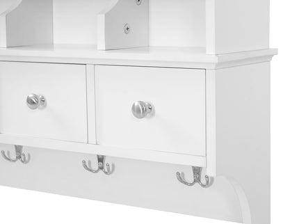 Modern Bathroom Mirror Cabinet With Drawers, Organizer Hooks, And High-Definition Mirrors