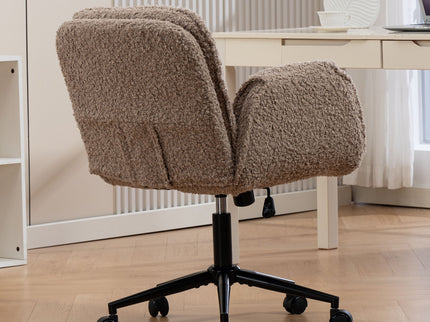 Criss Cross Swivel Desk Chair With Adjustable Armrests & Wheels For Home Office